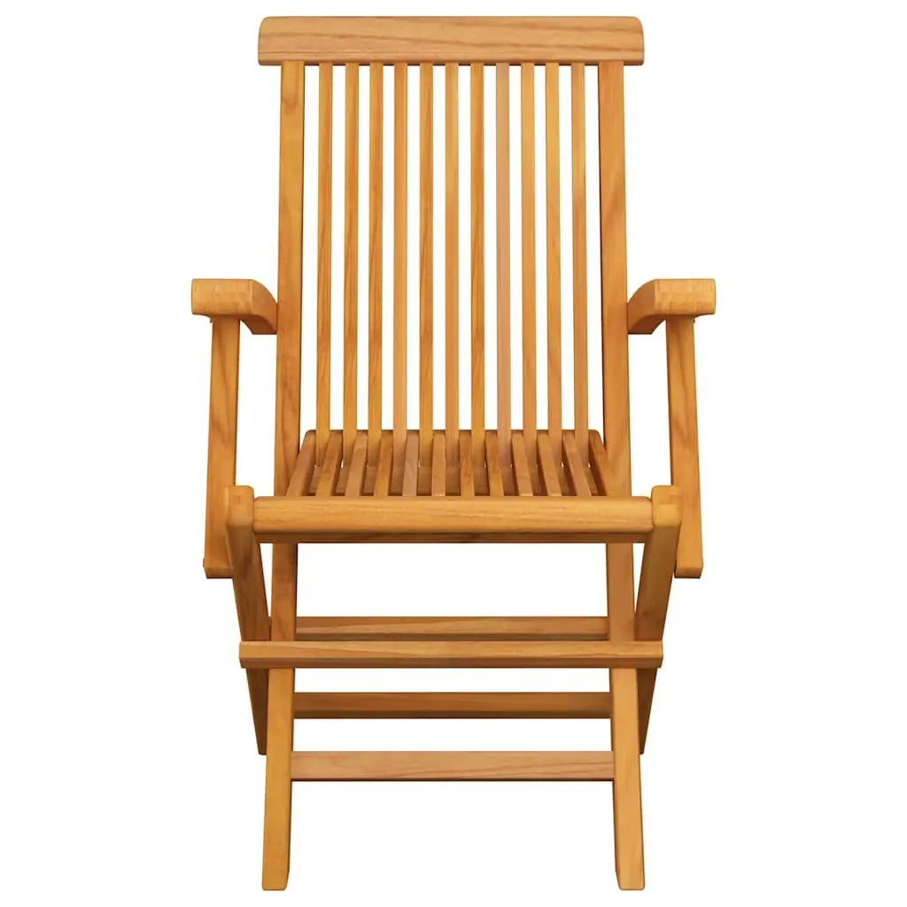 Folding Garden Chairs 6 Piece Set Solid Teak Wood Brown Outdoor Patio Seating Furniture