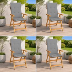 Practical Set of 4 Teak Wood Chairs for Garden or Patio
