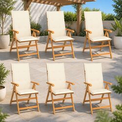 Teak Wood Chair Set for Outdoor Use, 6 pcs