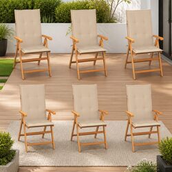 Teak Wood Outdoor Chairs Set of 6 for Garden and Patio Use