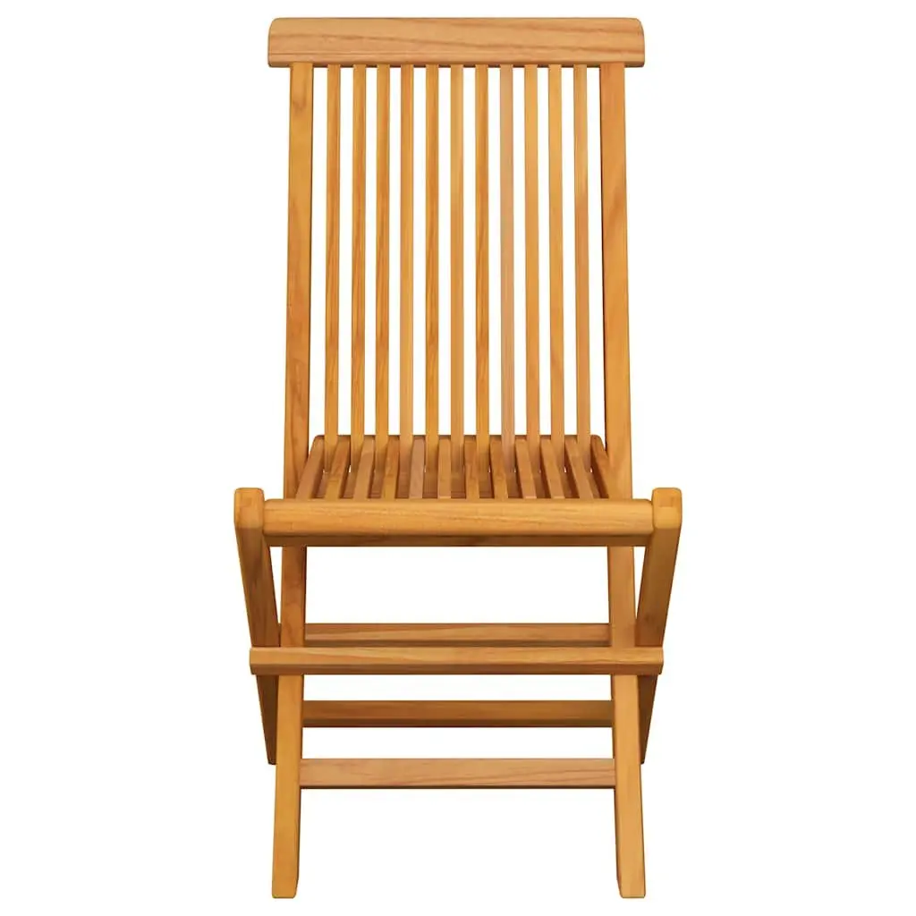 Folding Garden Dining Chairs Teak Hardwood 6 Piece Set with Grey Cushions