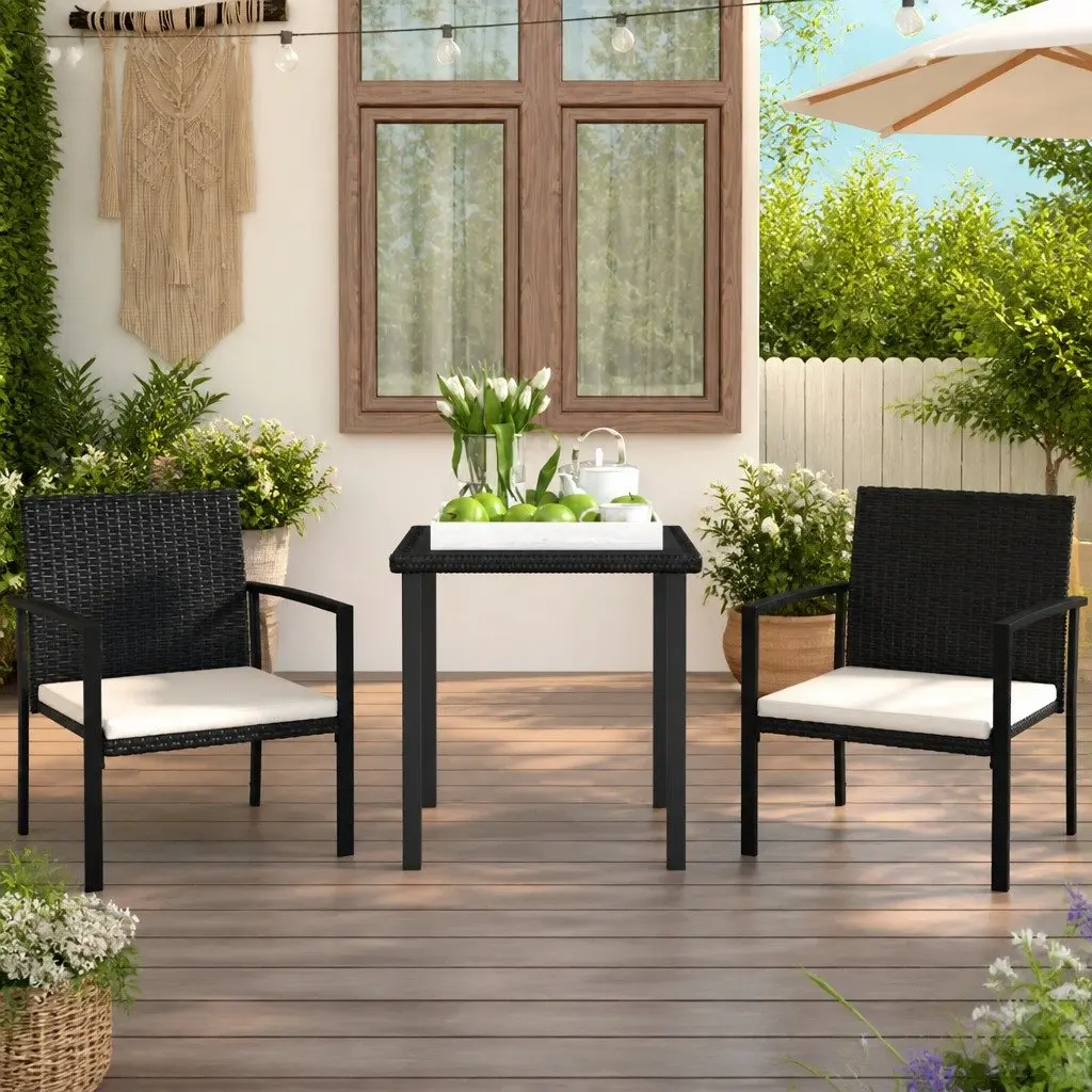 3 Piece Outdoor Dining Set with Cushions