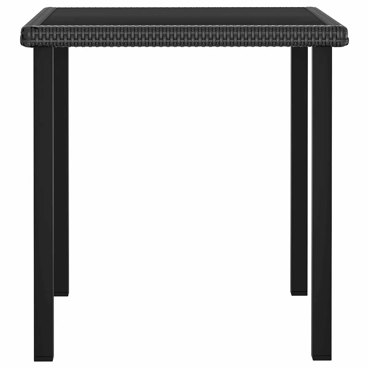 5 Piece Garden Dining Set Steel Frame PE Rattan Black Outdoor Patio Table Chairs