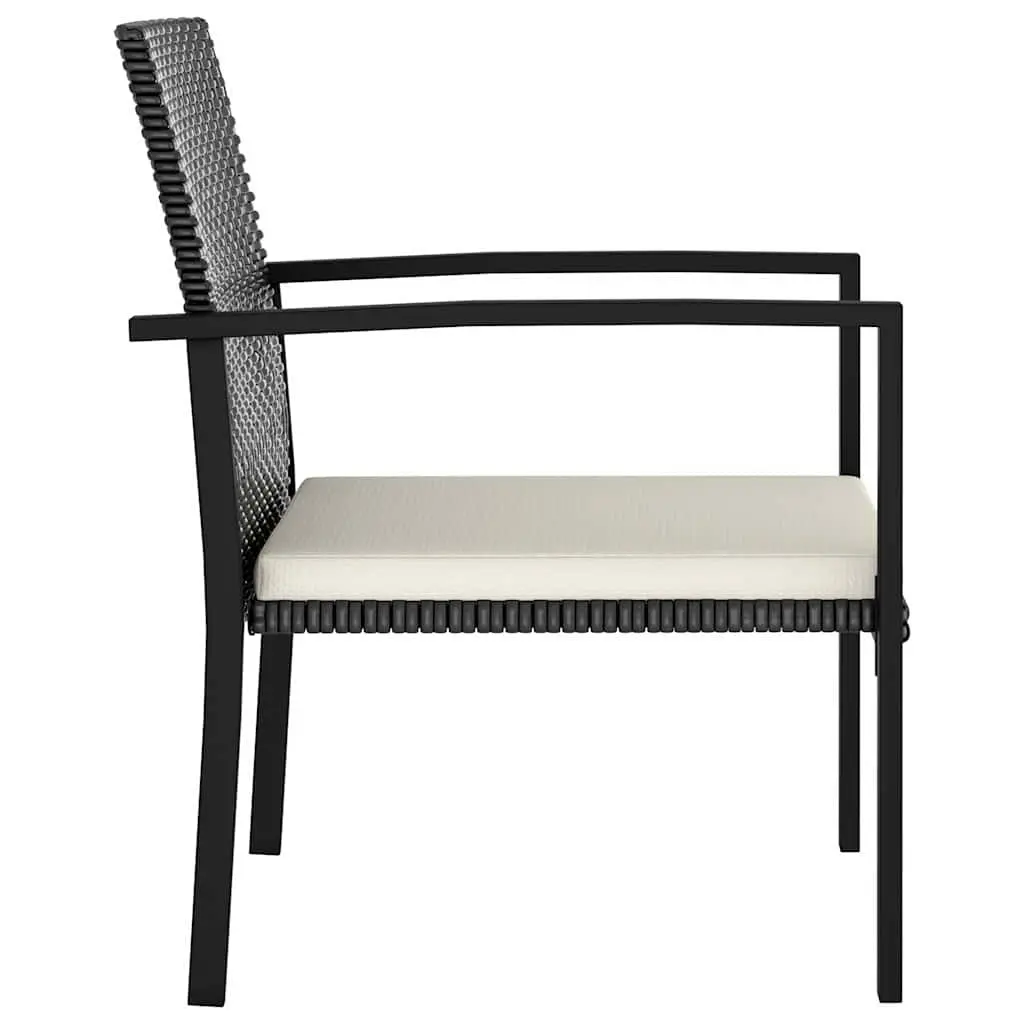 7 Piece Outdoor Dining Set Black Poly Rattan Garden Patio Furniture Table Chairs