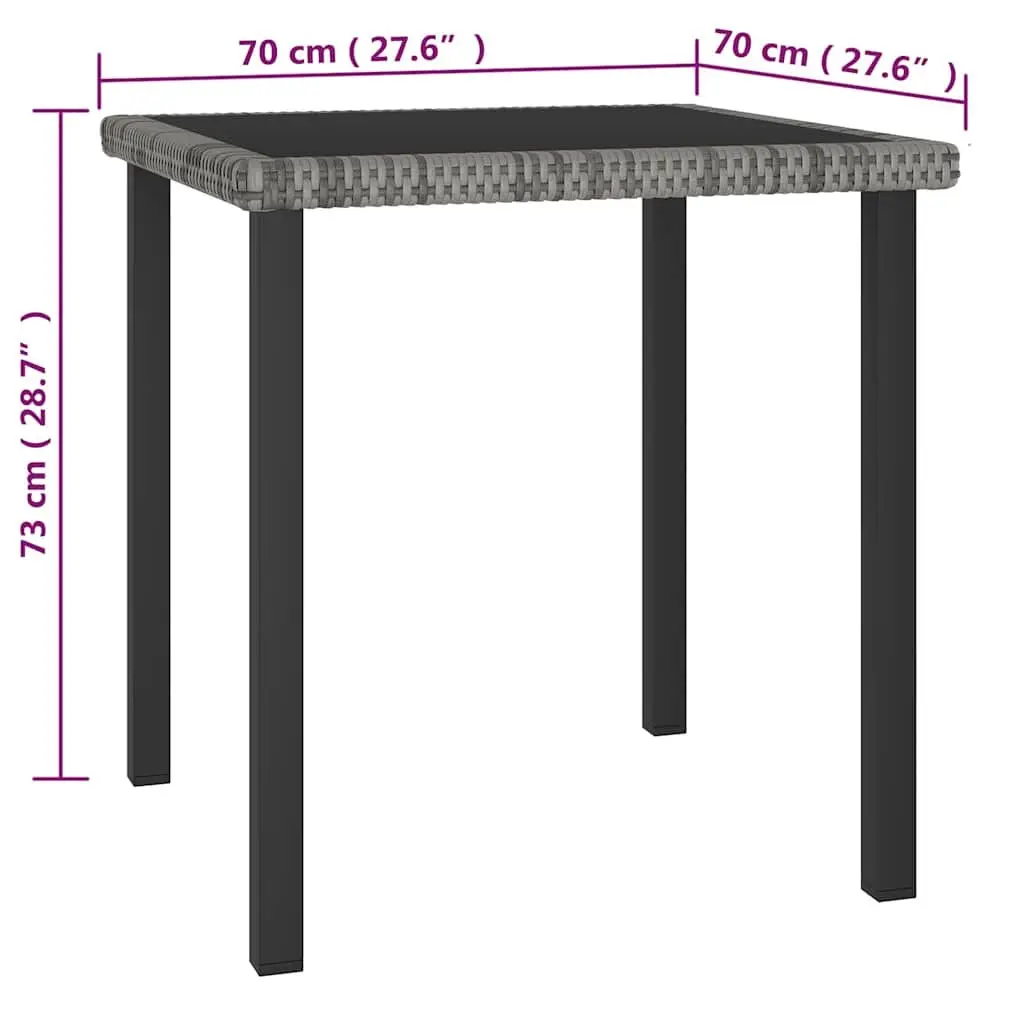 5 Piece Outdoor Dining Set Grey Steel Frame Weather Resistant PE Rattan Garden Furniture Patio Table Chairs
