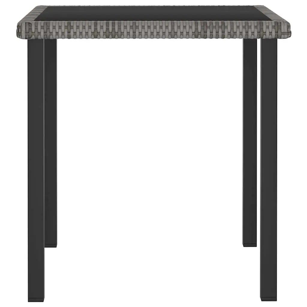 5 Piece Outdoor Dining Set Grey Steel Frame Weather Resistant PE Rattan Garden Furniture Patio Table Chairs