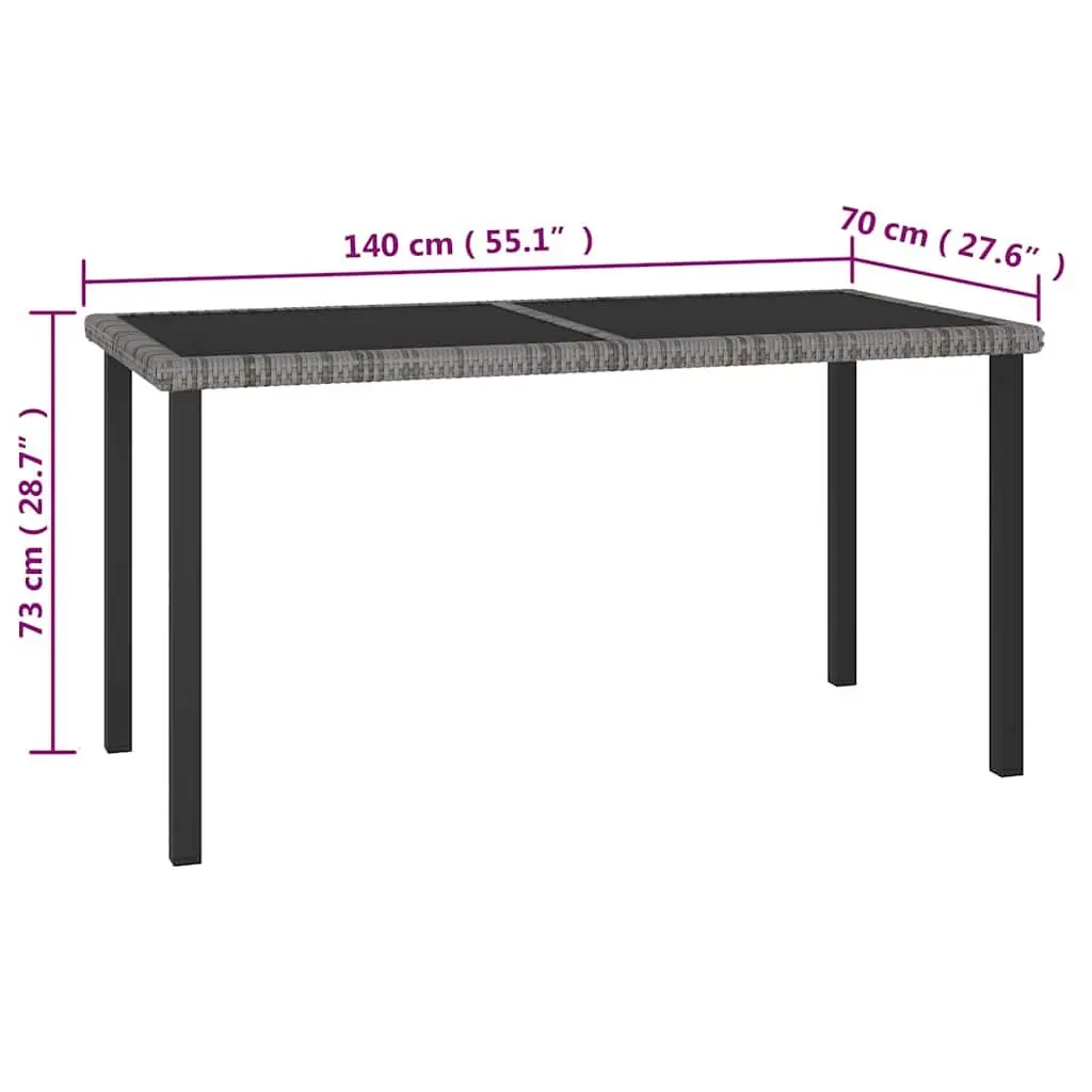 7 Piece Garden Dining Set Outdoor Patio Furniture Grey PE Rattan Table Chairs