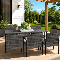 7 Piece Outdoor Dining Set with Comfort and Convenience