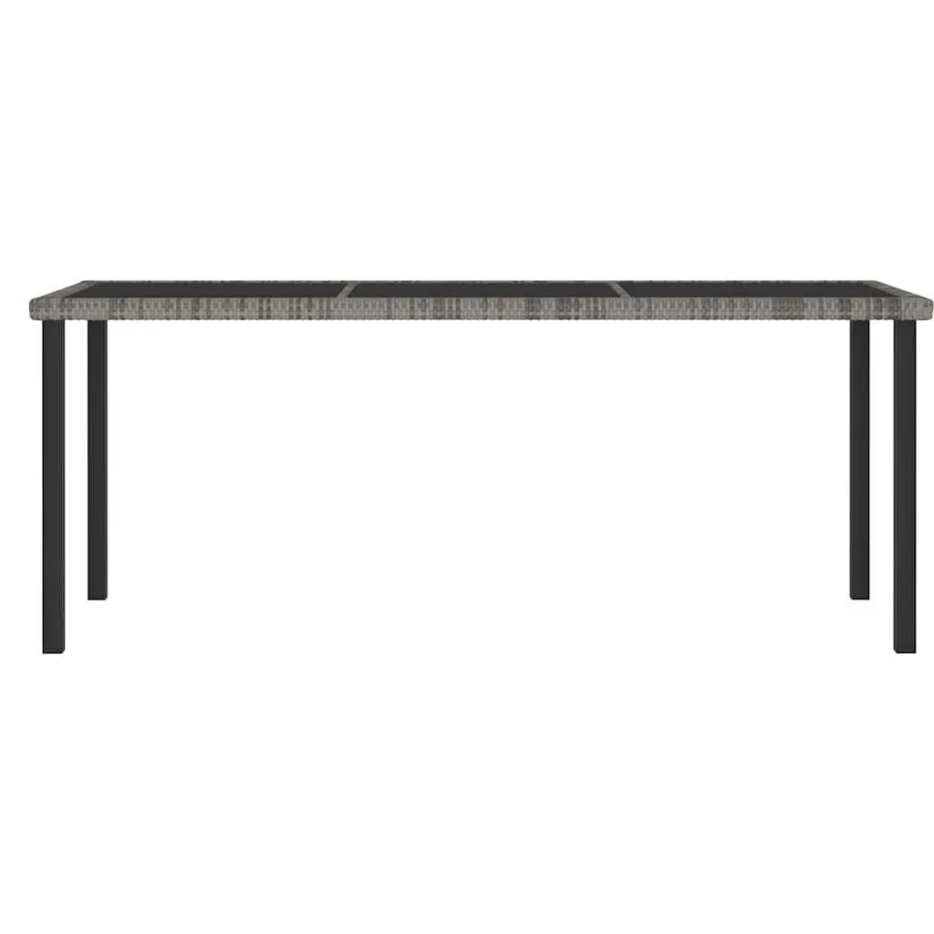 7 Piece Garden Dining Set Steel Frame PE Rattan Outdoor Patio Table Chairs Grey