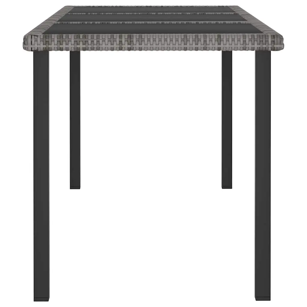 7 Piece Garden Dining Set Steel Frame PE Rattan Outdoor Patio Table Chairs Grey
