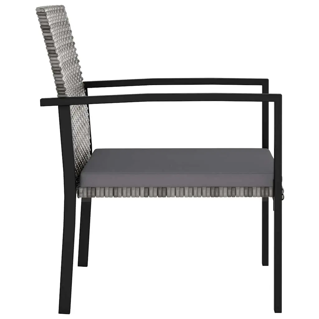 7 Piece Garden Dining Set Steel Frame PE Rattan Outdoor Patio Table Chairs Grey