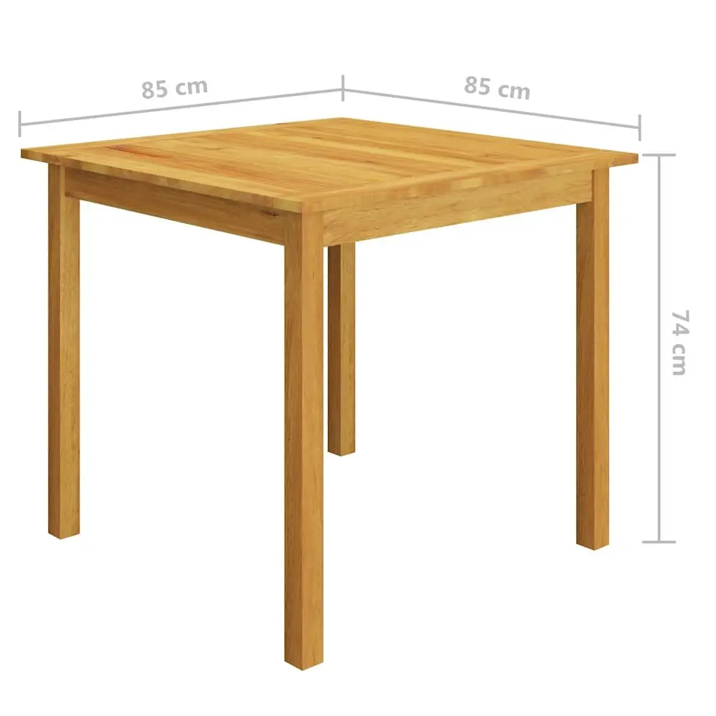 Garden Dining Set Solid Acacia Wood Table Powder-Coated Steel Frame 5 Piece Black Outdoor Furniture