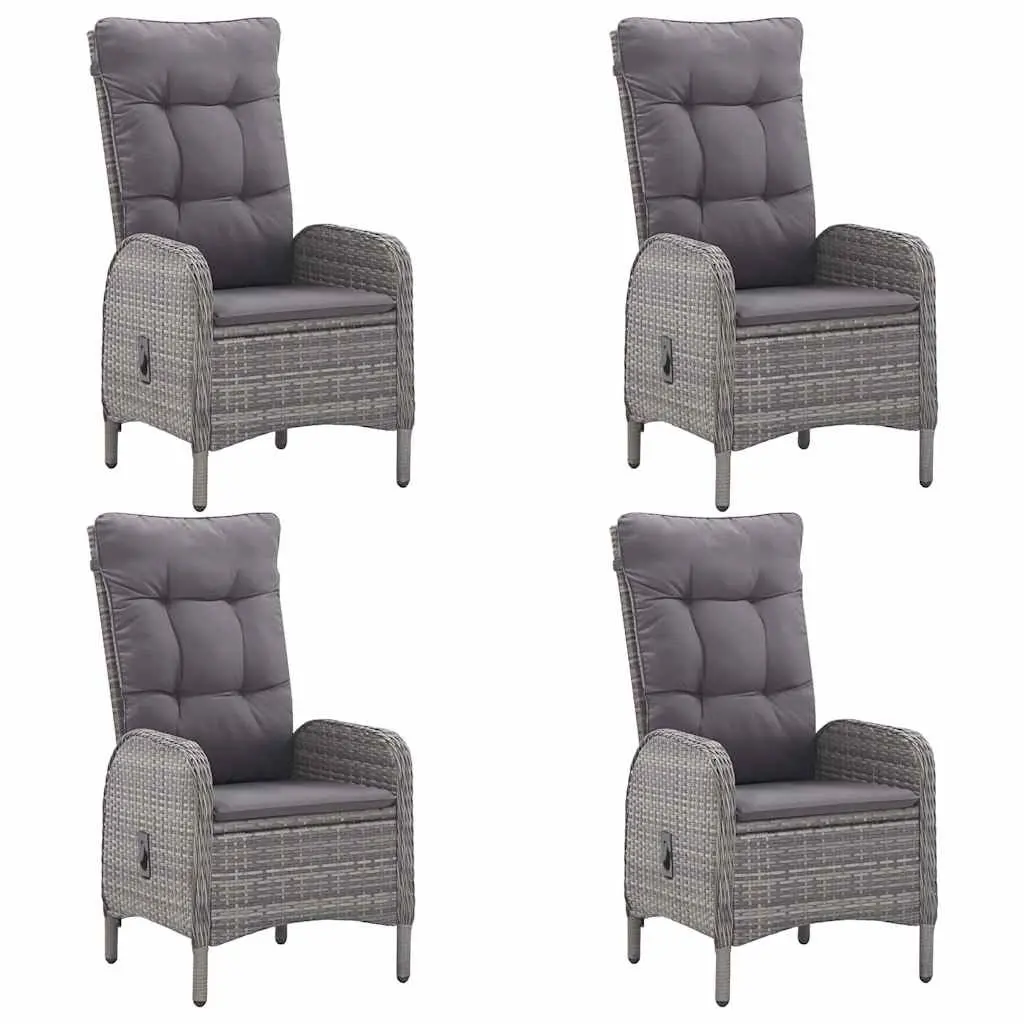 Garden Dining Set 5 Piece Outdoor Table Chairs Grey Acacia Wood Rattan