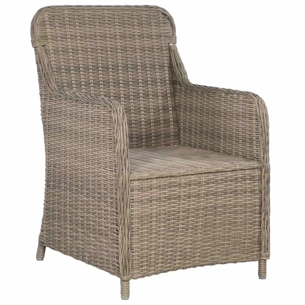 Garden Dining Set Acacia Wood Rattan 3 Piece Brown Outdoor Furniture
