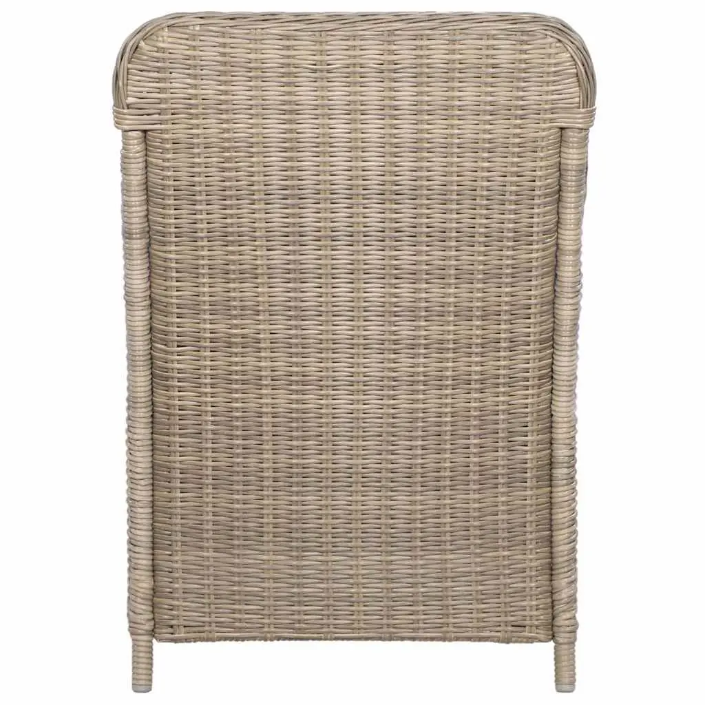 Garden Dining Set Acacia Wood Rattan 3 Piece Brown Outdoor Furniture
