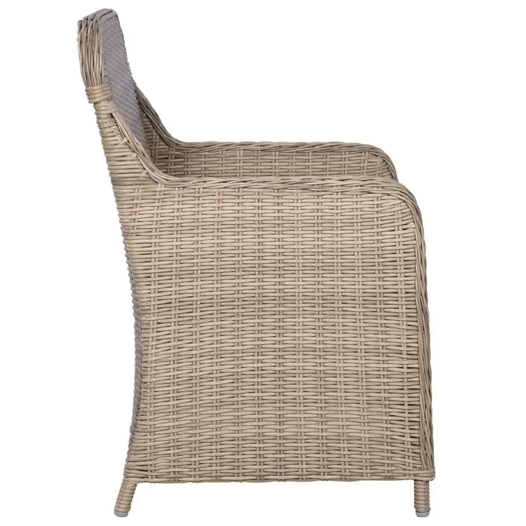 Garden Dining Set Acacia Wood Rattan 3 Piece Brown Outdoor Furniture