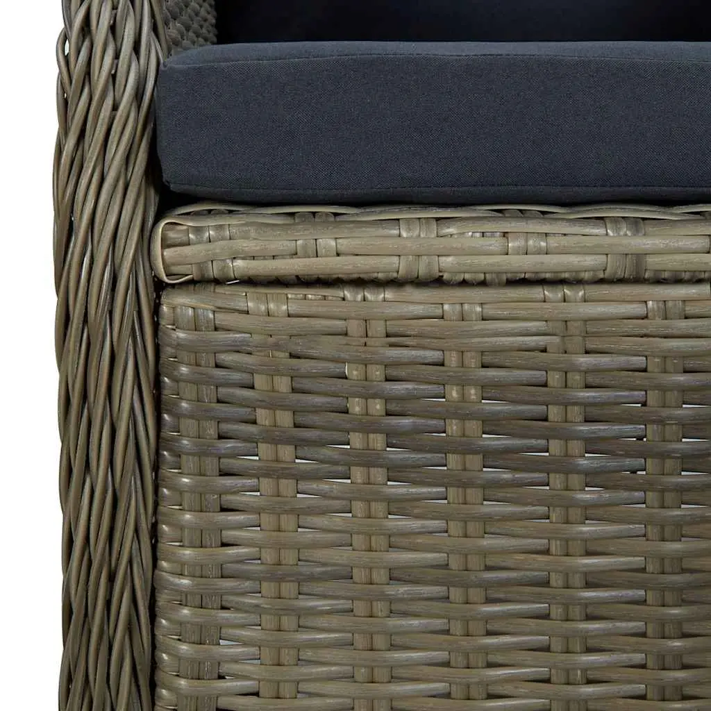 Garden Dining Set Solid Acacia Wood Table Powder Coated Steel Frame Chairs 5 Piece Brown Outdoor Furniture