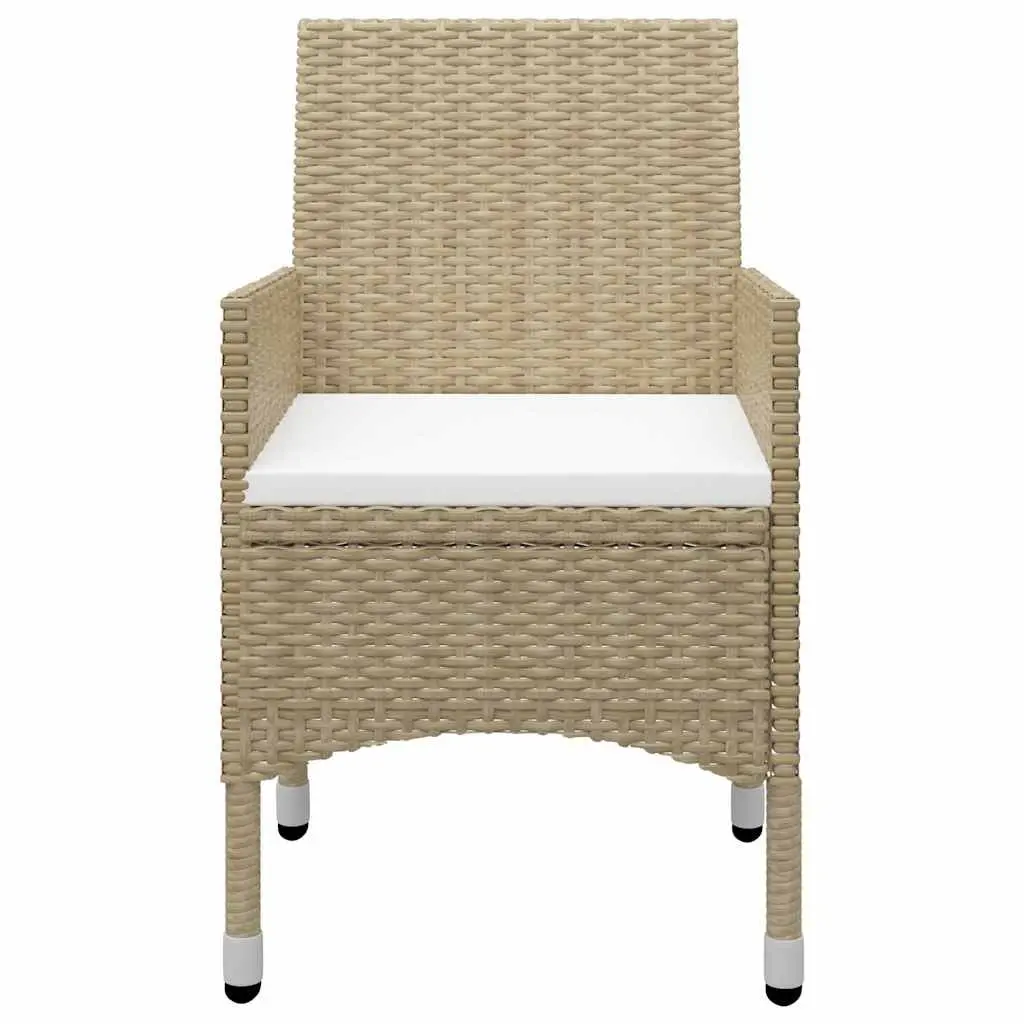 Garden Dining Set 7 Piece Outdoor Table Chairs Beige Patio Furniture