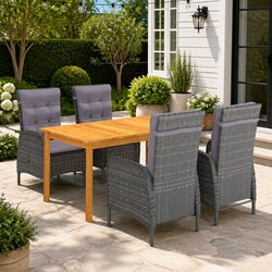 Functional Grey Garden Dining Set for Everyday Use
