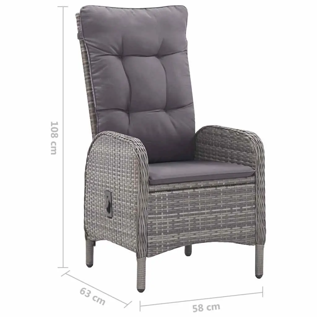 Garden Dining Set 5 Piece Grey Outdoor Furniture Table Chairs Patio Rattan