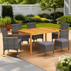 Practical 7-Piece Garden Dining Set for Outdoor Use