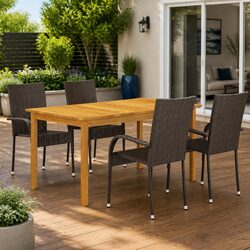 Versatile 5 Piece Dining Set for Outdoor Use
