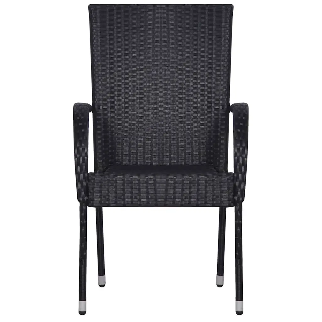 Outdoor Dining Set 7 Piece Garden Furniture Table Chairs Black Patio Seating