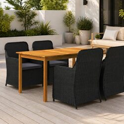 Practical 5-Piece Garden Dining Set with Comfortable Chairs