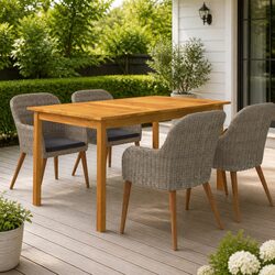Practical 5-Piece Brown Outdoor Dining Set for Every Home