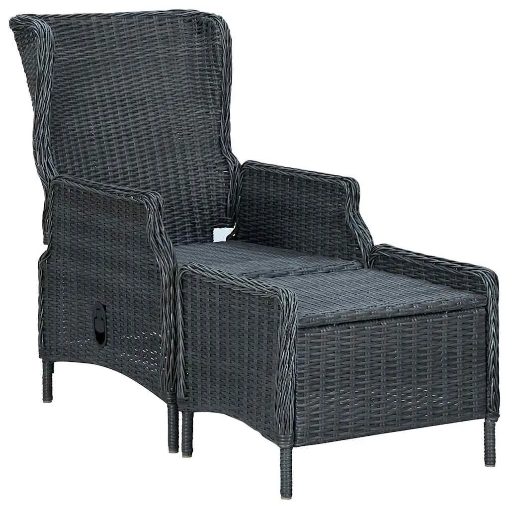 7 Piece Outdoor Dining Set Acacia Wood Table Steel Frame PE Rattan Cushions Grey