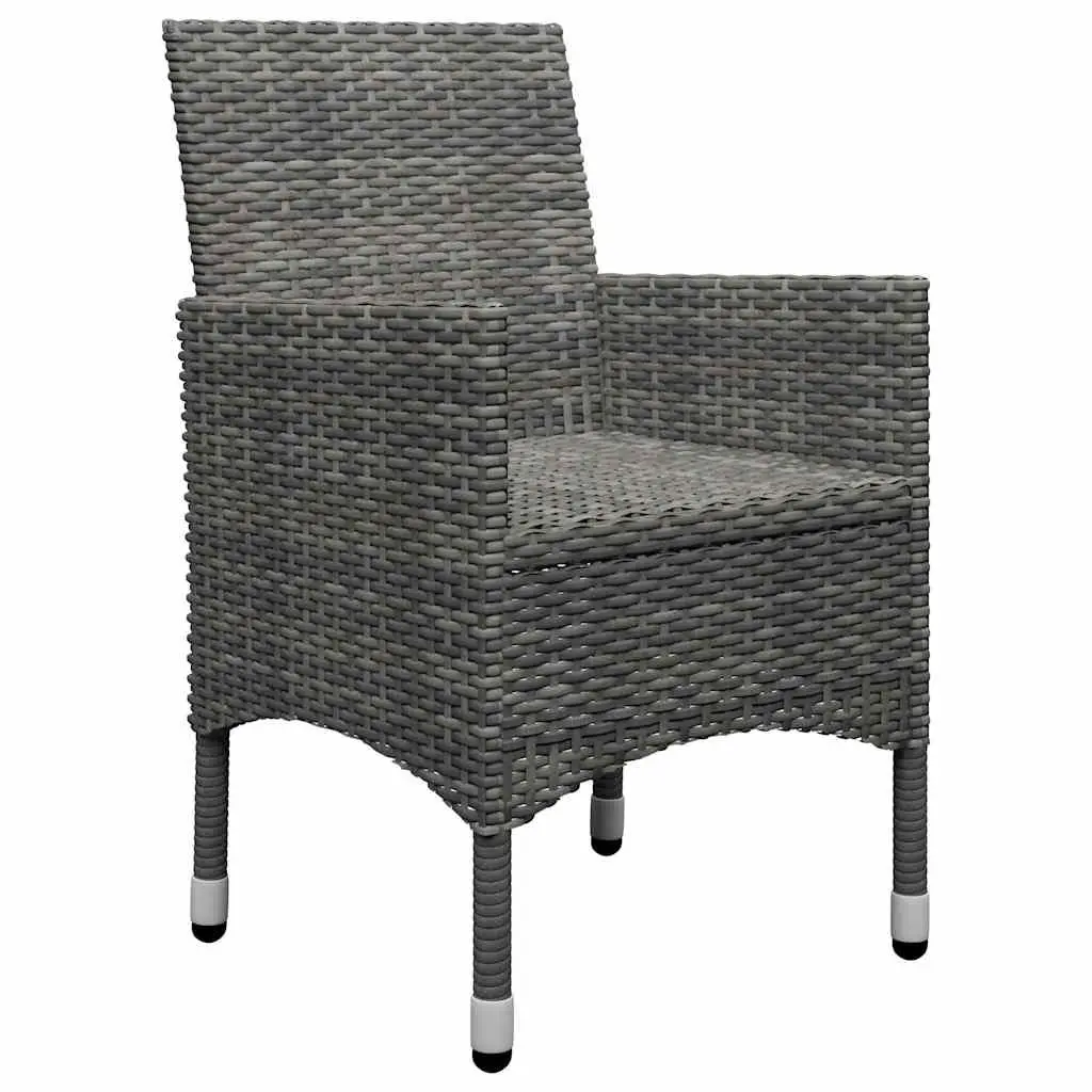 7 Piece Outdoor Dining Set Grey Garden Furniture Table Chairs with Cushions