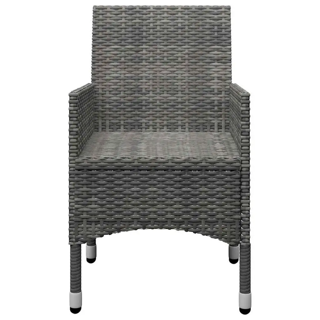 Garden Dining Set 9 Piece Outdoor Furniture Acacia Wood Table Powder-coated Steel Frame Grey