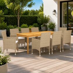 Practical 9-Piece Outdoor Dining Set for Gatherings