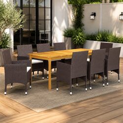9 Piece Dining Set for Outdoor Use