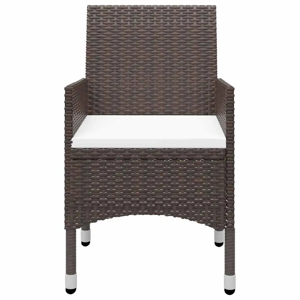 Garden Dining Set Rattan 9 Piece Brown Outdoor Table Chairs