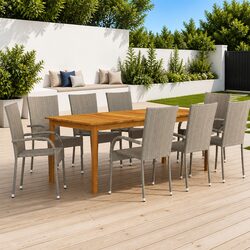 Perfect 9-Piece Grey Dining Set for Your Patio