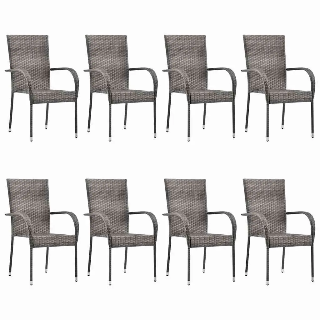 Garden Dining Set 9 Piece Grey Outdoor Furniture Table Chairs Patio Acacia
