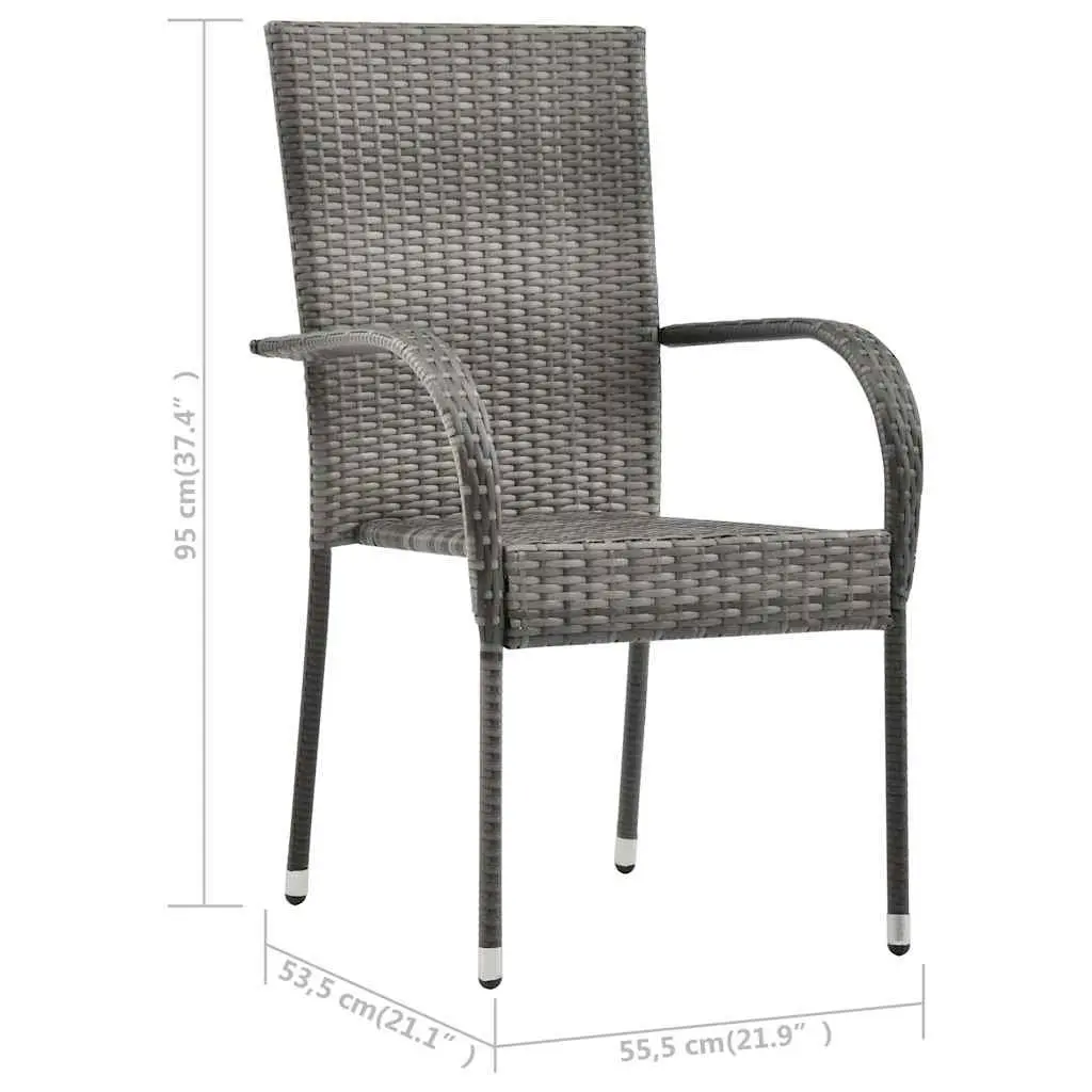 Garden Dining Set 9 Piece Grey Outdoor Furniture Table Chairs Patio Acacia