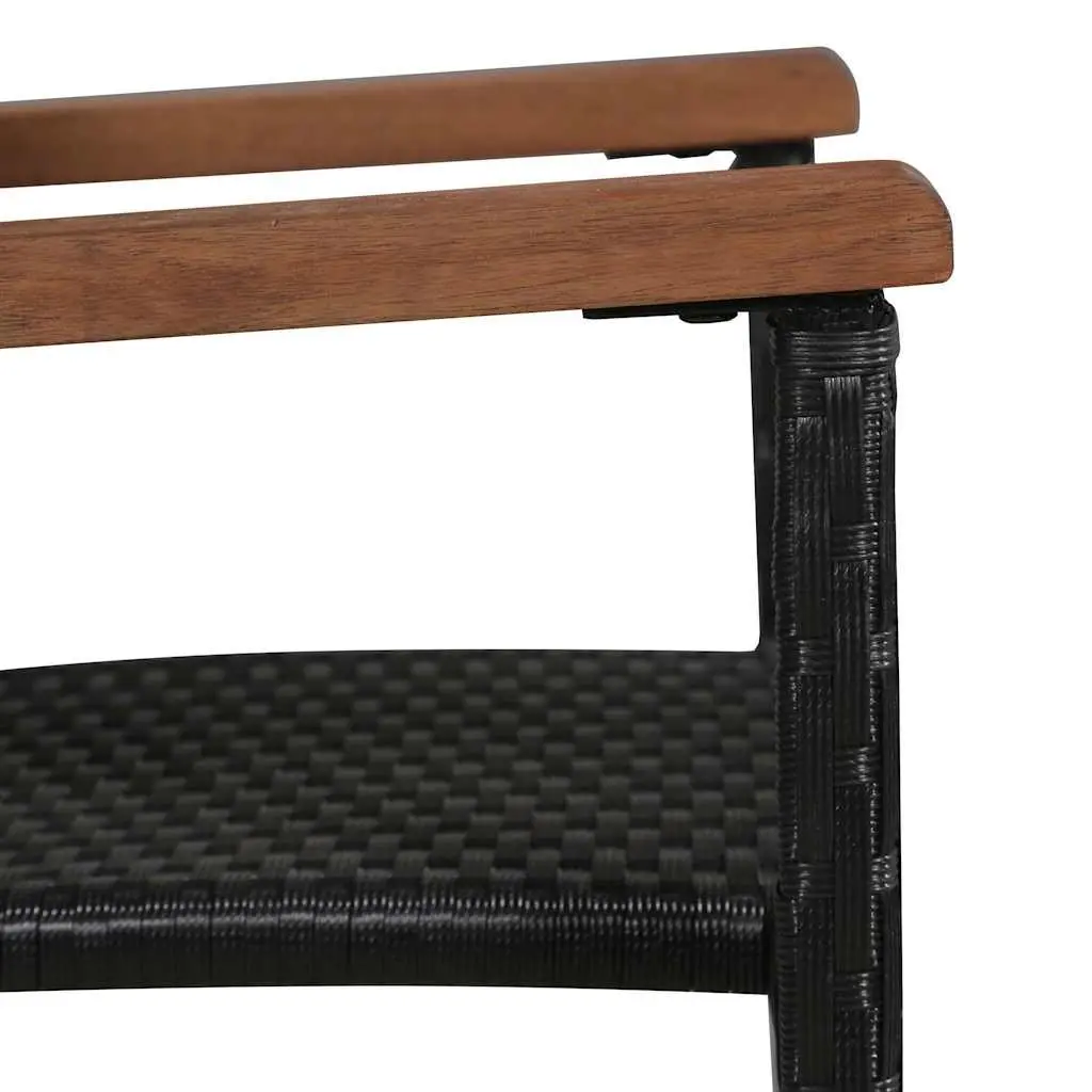 Garden Dining Set 7 Piece Outdoor Table Chairs Black Patio Furniture