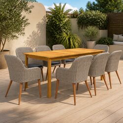 Practical 9-Piece Dining Set for Your Garden or Patio