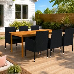 7 Piece Garden Dining Set Outdoor Table Chairs Patio Furniture Acacia Wood