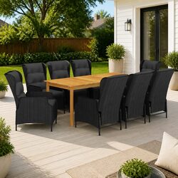 Versatile 9 Piece Dining Set for Any Outdoor Space