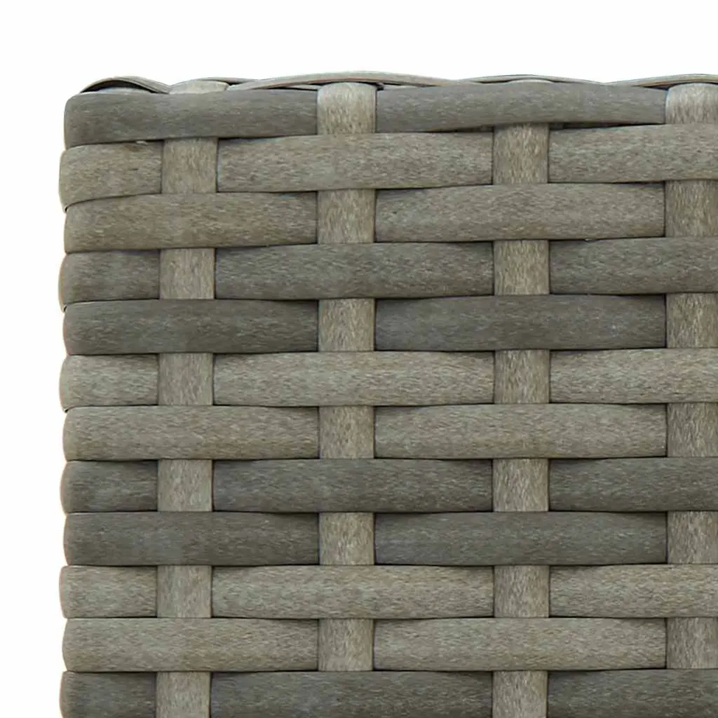 5 Piece Garden Bar Set Rattan Stool Table Grey