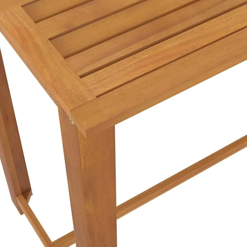 Garden Bar Set Solid Acacia Wood Steel Frame 7 Piece Outdoor Patio Furniture Grey Stools Table Cushions