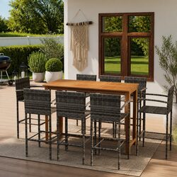Practical 9 Piece Garden Bar Set for Home Use