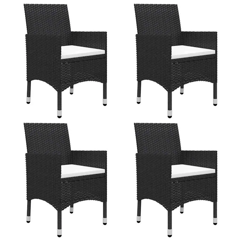 Outdoor Garden Dining Set 5 Piece Black Table Chairs Patio Furniture