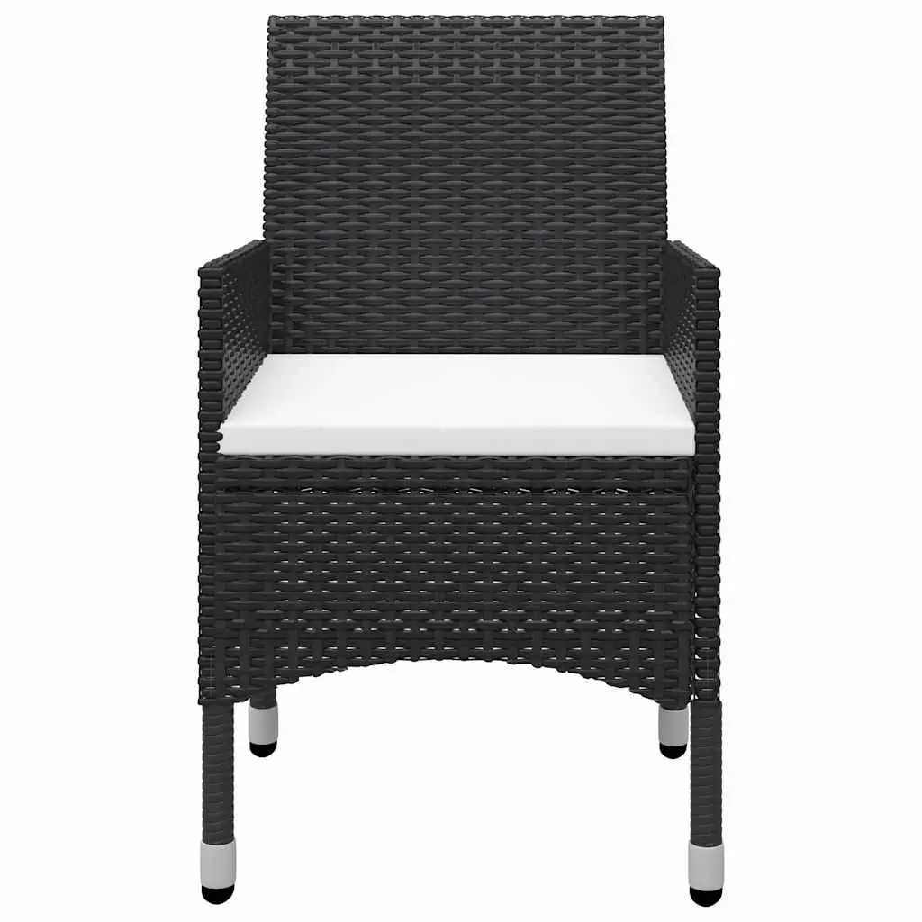 Outdoor Garden Dining Set 5 Piece Black Table Chairs Patio Furniture