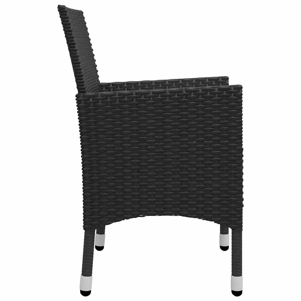 Outdoor Garden Dining Set 5 Piece Black Table Chairs Patio Furniture