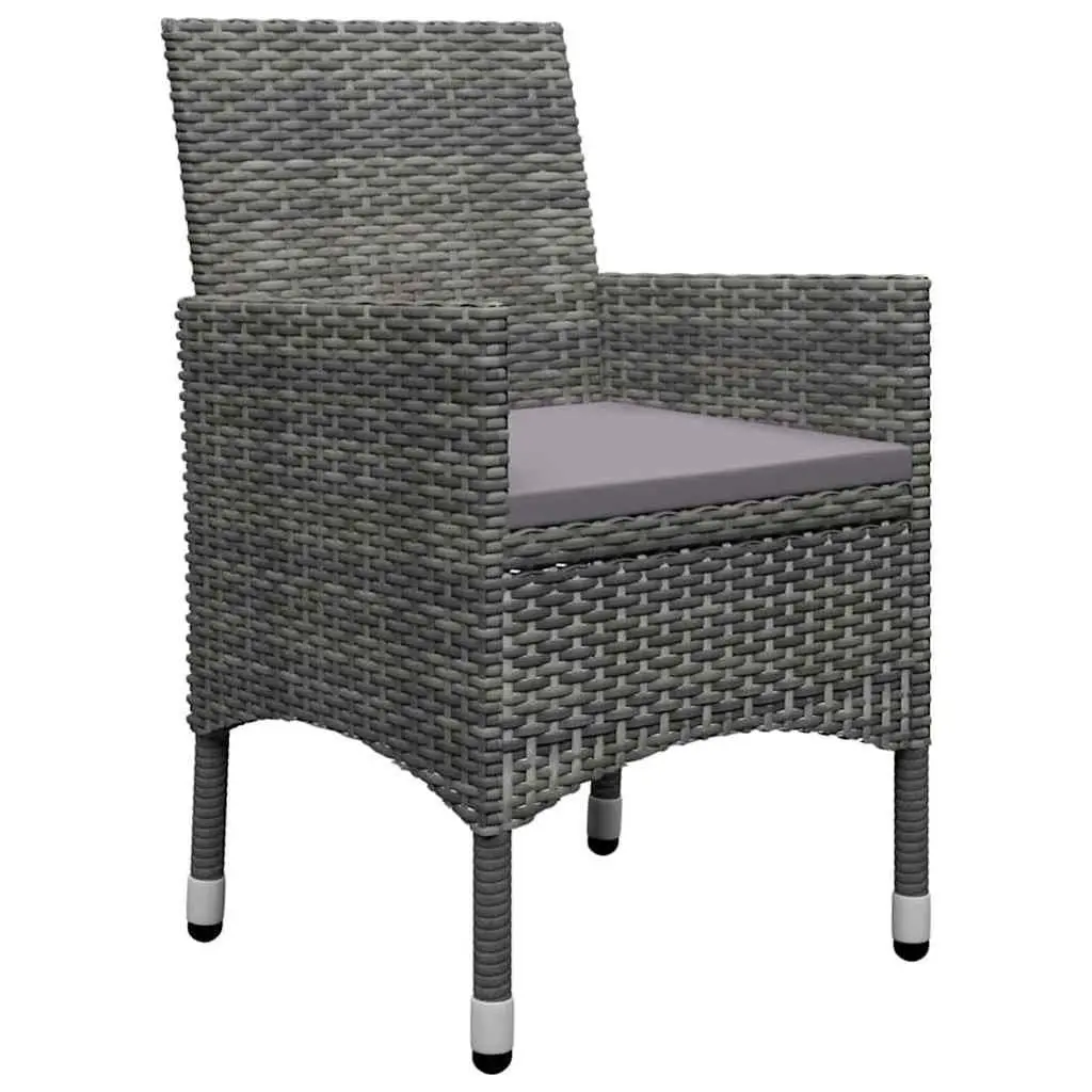 Garden Dining Set Acacia Wood Table Steel Frame 5 Piece Outdoor Chairs Grey