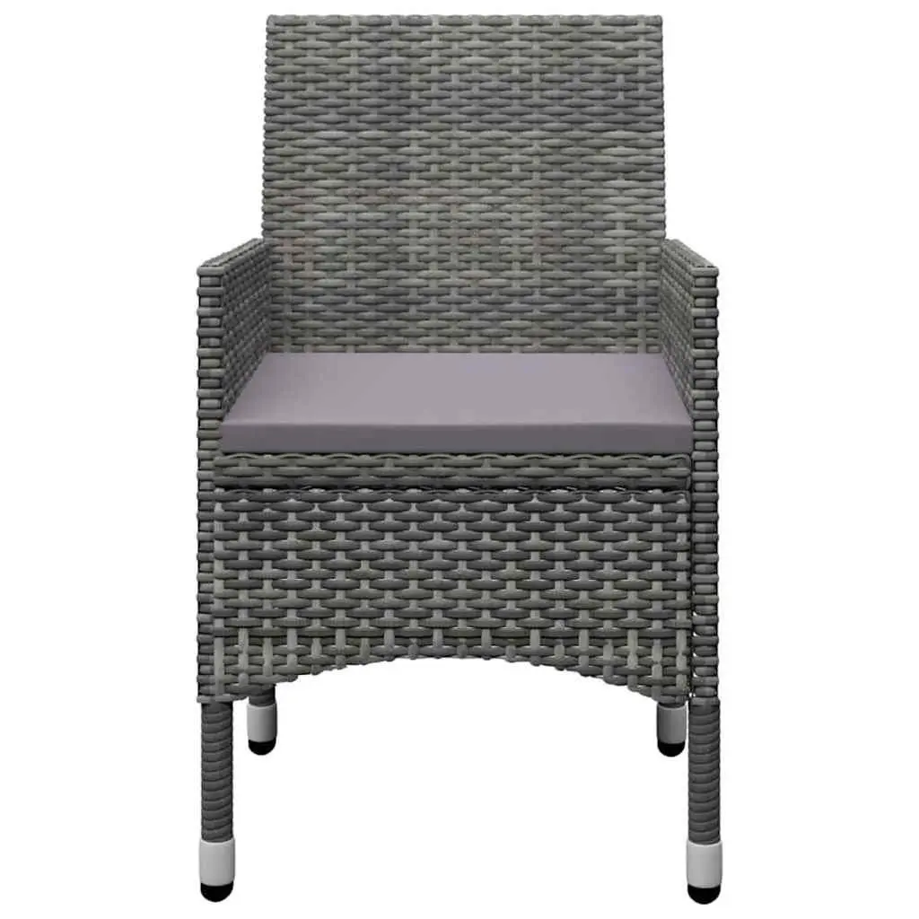 Garden Dining Set Acacia Wood Table Steel Frame 5 Piece Outdoor Chairs Grey